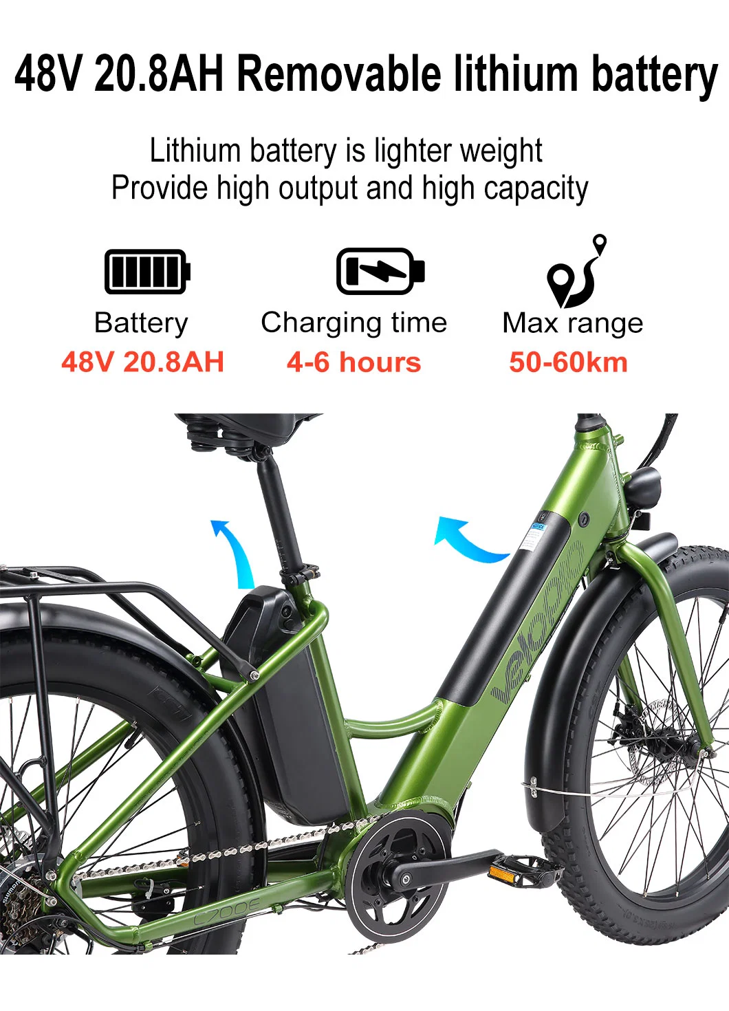 Popular Fat Bike Hardtail Electric Bike with Tektro Disc Brakes